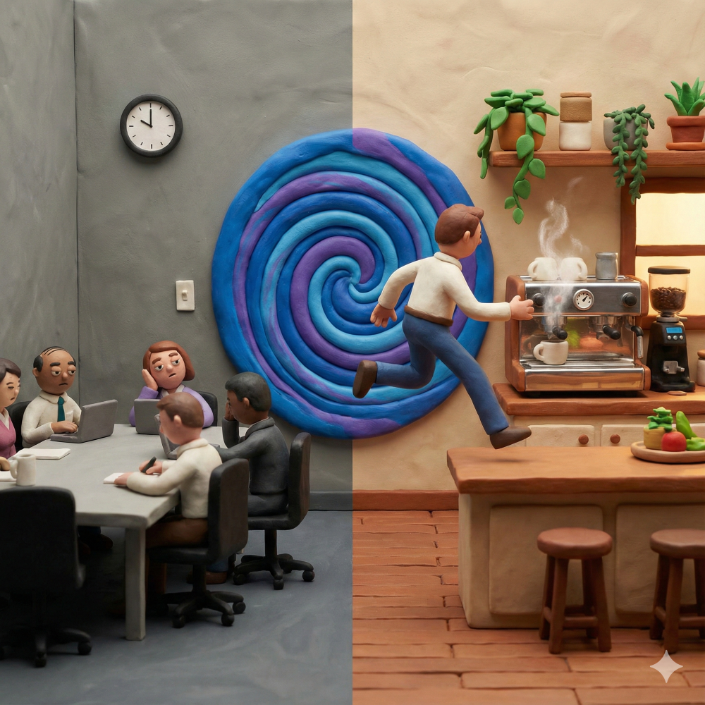 Téléportation vers la Machine à Café